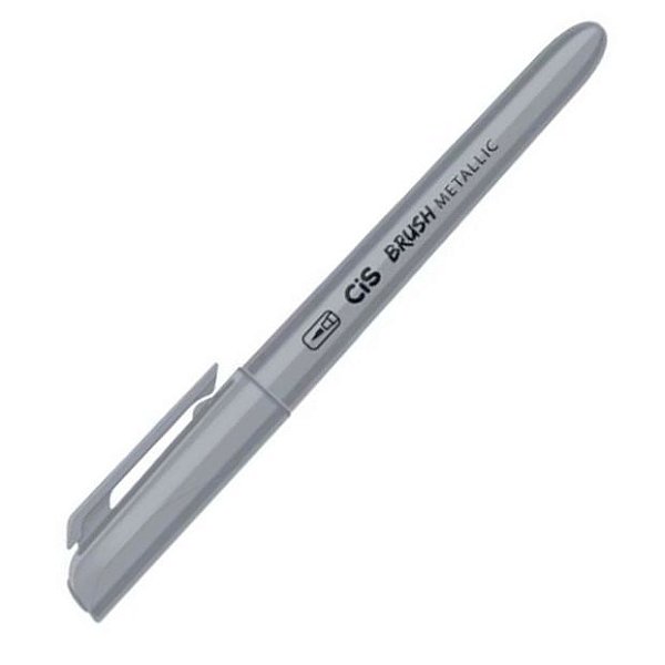 CANETA CIS BRUSH METALICA - PRATA