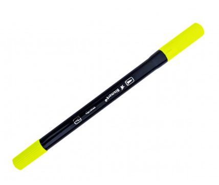 MARCADOR ARTISTICO BISMARK DUALTIP BRUSH #055 AMARELO NEON