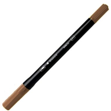 MARCADOR ARTISTICO BISMARK DUALTIP BRUSH #977 MARROM COURO