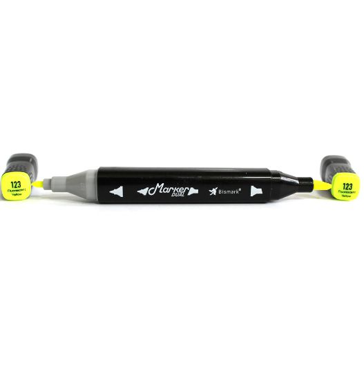 MARCADOR ARTISTICO BISMARK MARKER DUAL #123 FLUORESCENT YELLOW