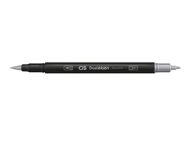 CANETA CIS DUAL BRUSH AQUARELAVEL - 03 CINZA