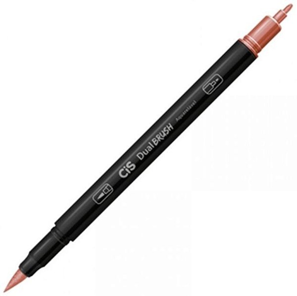 CANETA CIS DUAL BRUSH AQUARELAVEL - 11 MARROM TERR