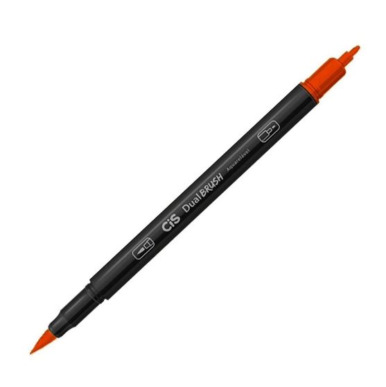 CANETA CIS DUAL BRUSH AQUARELAVEL - 16 CARMESIM