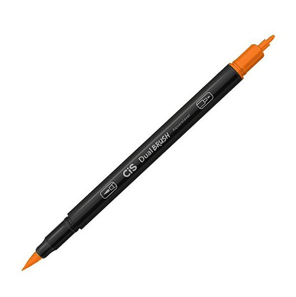 CANETA CIS DUAL BRUSH AQUARELAVEL - 19 LARANJA