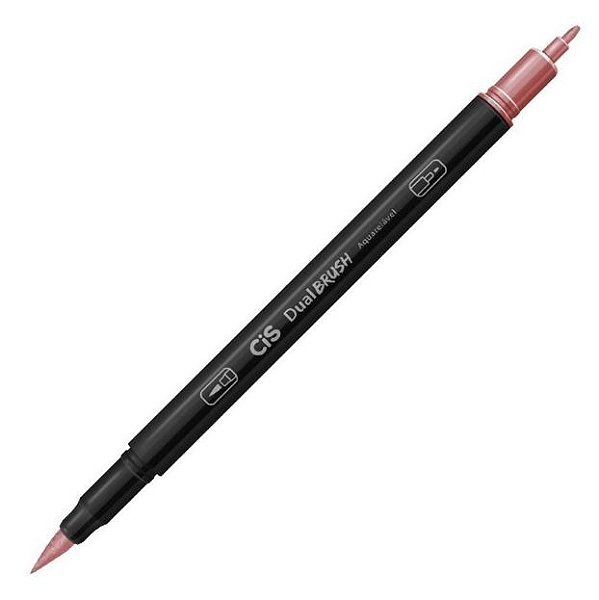 CANETA CIS DUAL BRUSH AQUARELAVEL - 33 CASTANHO