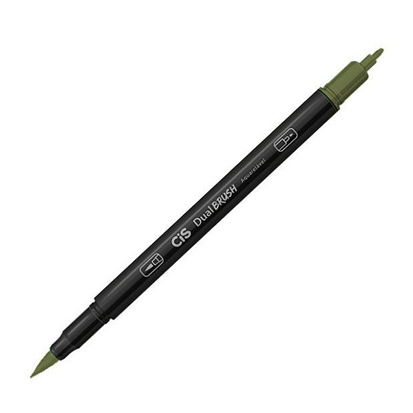 CANETA CIS DUAL BRUSH AQUARELAVEL - 34 VERDE ASPAR