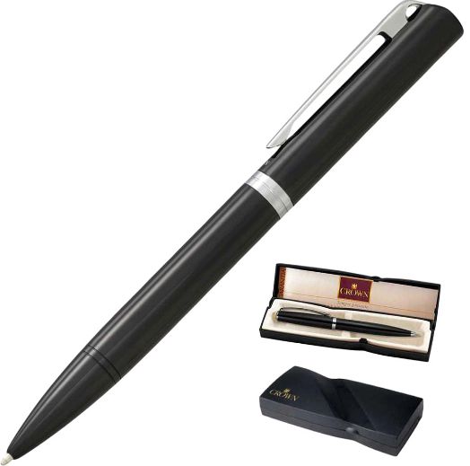 CANETA CROWN ESF YW10056P PLATINUM - PRETA