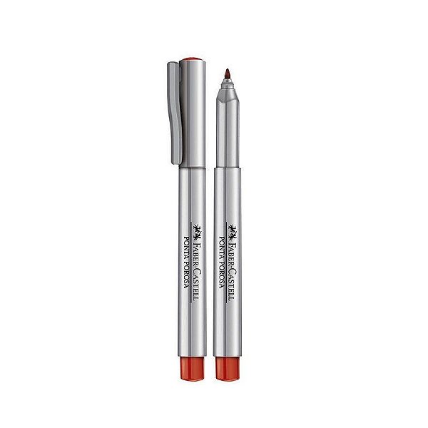 CANETA FABER PONTA POROSA 1.0MM - VERMELHA