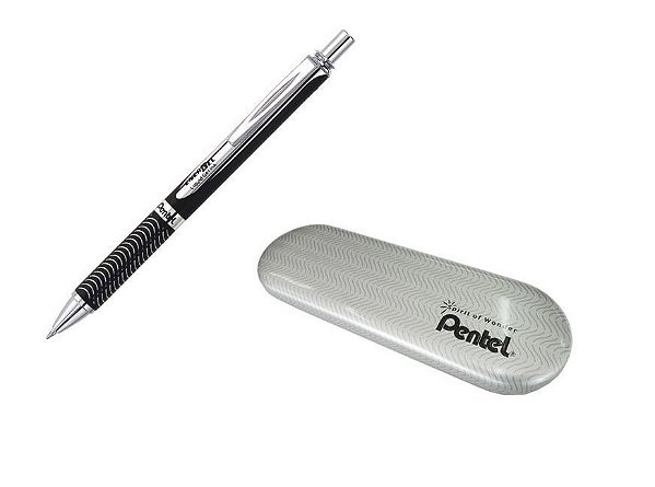 CANETA PENTEL METAL GEL 0,7 - PRETA (LATA)