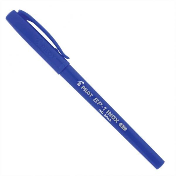 CANETA PILOT BP-1 INOX 0,7 - AZUL