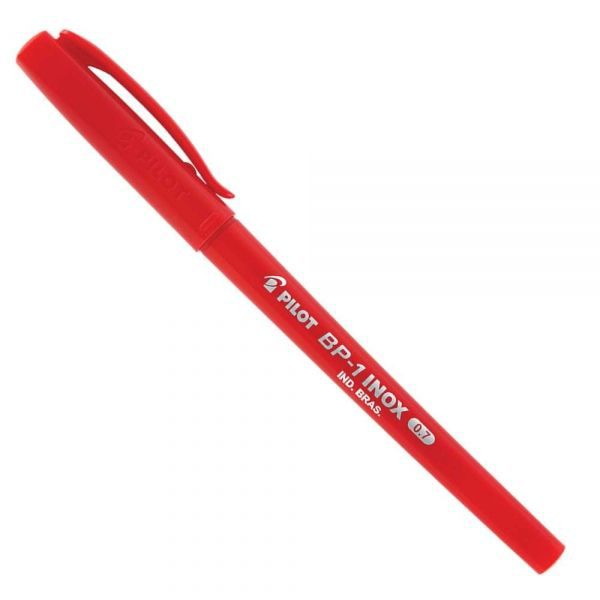 CANETA PILOT BP-1 INOX 0,7 - VERMELHA