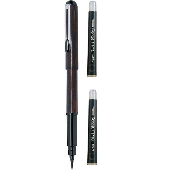 CANETA PINCEL PENTEL POCKET BRUSH - MOGNO