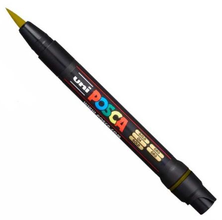 CANETA POSCA PCF-350 BRUSH METALIZADA - OURO