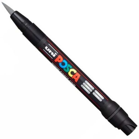 CANETA POSCA PCF-350 BRUSH METALIZADA - PRATA