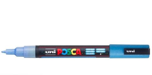 CANETA POSCA GLITER PC-3ML 1.3MM - AZUL CLARO