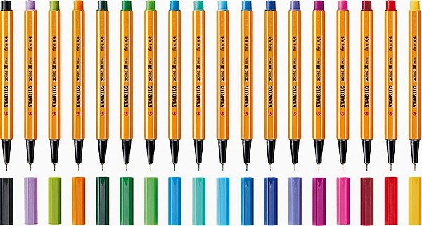 CANETA STABILO MINI 0,4 MM POINT 88 - CORES