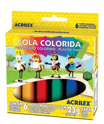 COLA COLORIDA 6 CORES  23G - ACRILEX