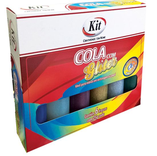 COLA GLITTER 6 CORES 25G - KIT