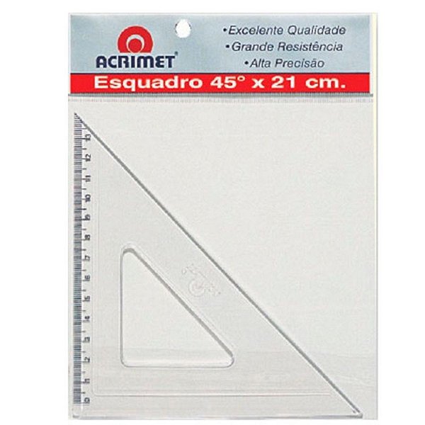 ESQUADRO ACRIMET 45° 21CM ACRILICO 5320