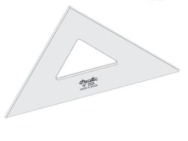 ESQUADRO TRIDENT 45° 26CM ACRILICO - SEM GRADUACAO 2526