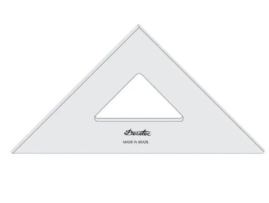 ESQUADRO TRIDENT 45º 28CM ACRILICO - SEM GRADUACAO 2528