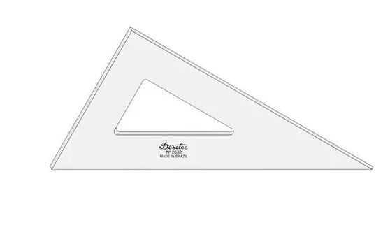 ESQUADRO TRIDENT 60° 26CM ACRILICO - SEM GRADUACAO 2626