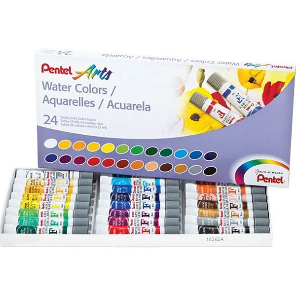 AQUARELA PENTEL TUBO - 24 CORES