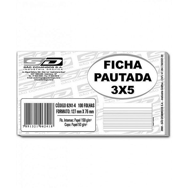 FICHA PAUTADA N1 3 X 5