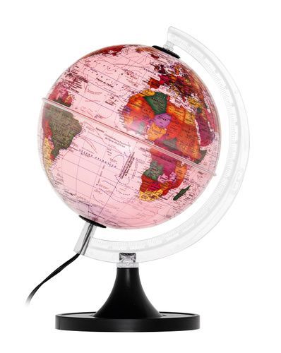 GLOBO POLITICO AQUARELA 21CM C/ LUZ - ROSA