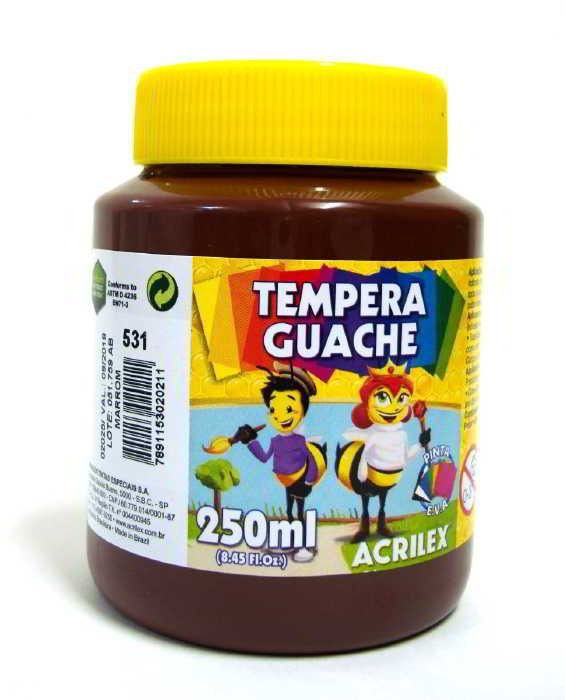 GUACHE ACRILEX 250ML - MARROM REF531