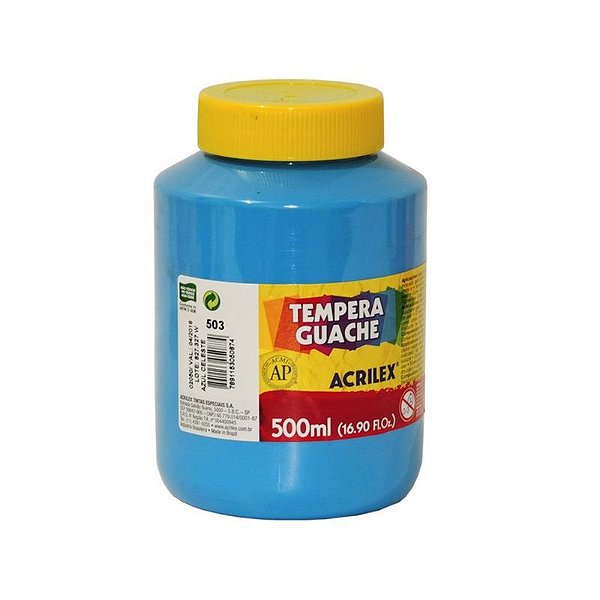 GUACHE ACRILEX 500ML - AZUL CELESTE REF503