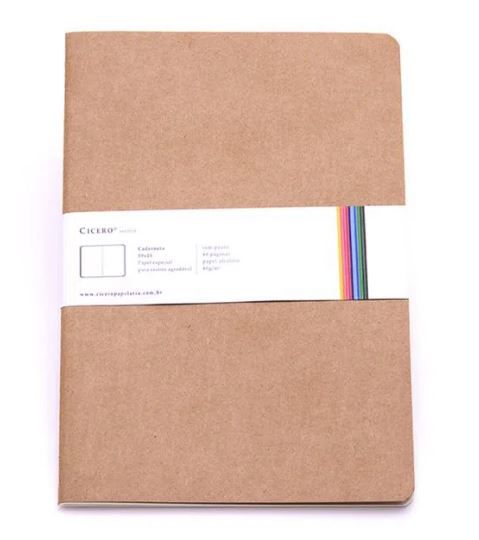 KIT 3 CADERNETAS A5 S/PT - KRAFT 64PAG