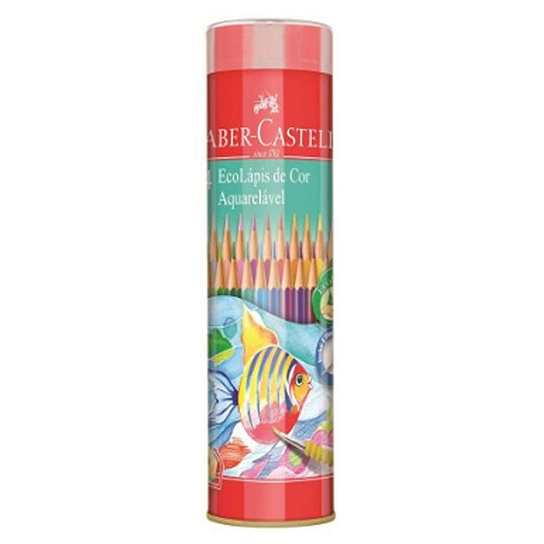 LAPIS DE COR FABER 24 CORES - AQUARELAVEL LATA