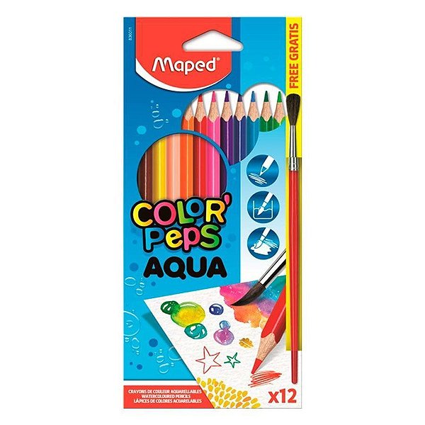 LAPIS DE COR MAPED 12 CORES - PEPS AQUARELAVEL
