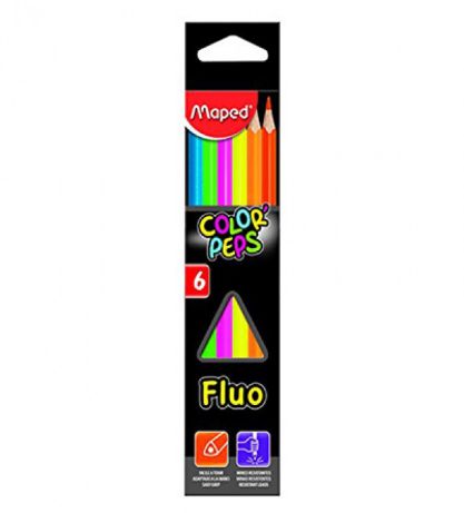 LAPIS DE COR MAPED 6 CORES - COLOR PEPS FLUO