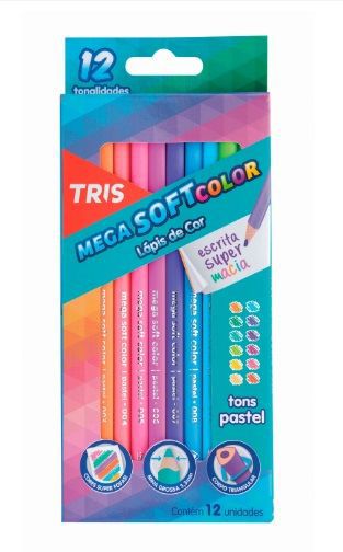 LAPIS DE COR TRIS MEGASOFT 12 CORES PASTEIS