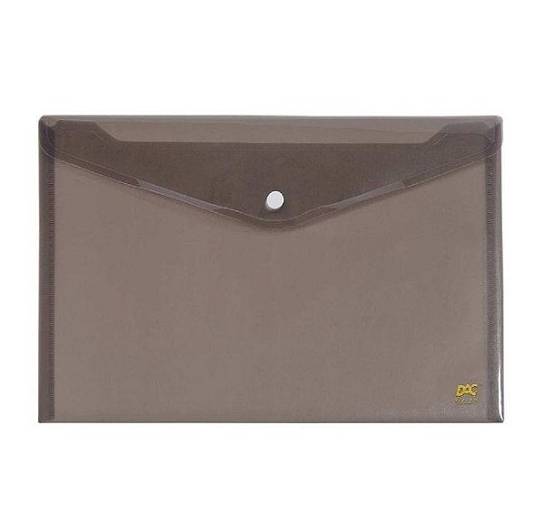 PASTA MALOTE PLASTICO A4 C/ BOTAO - FUME