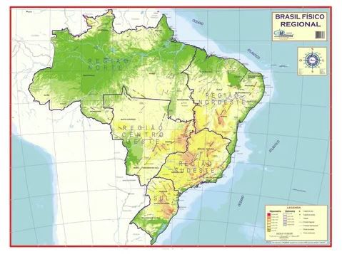 MAPA - BRASIL FISICO REGIONAL