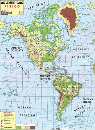MAPA - AMERICAS FISICO