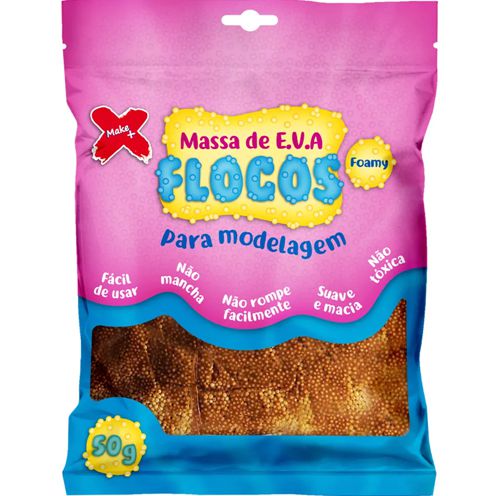 MASSA DE EVA P/ ARTES FLOCOS 50G - OURO
