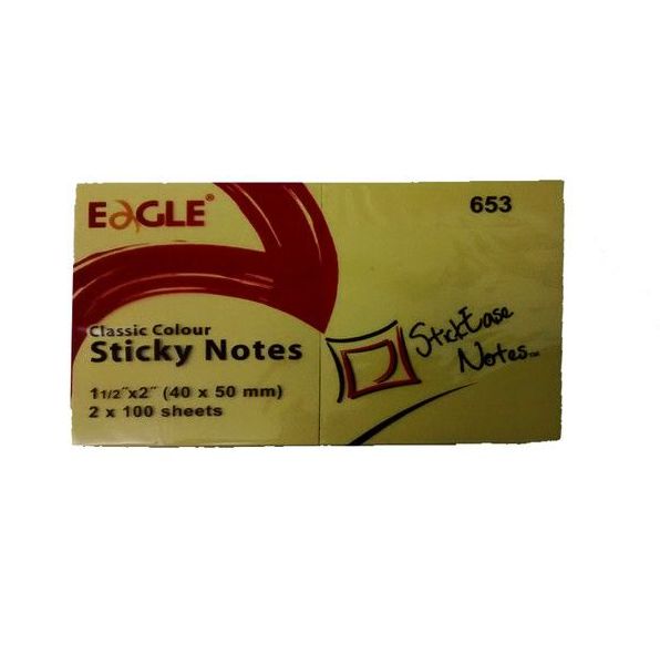NOTA ADESIVA 40X50 100FLS C/2 EAGLE 356 - AMARELO