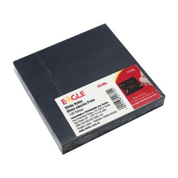 NOTA ADESIVA 75X75 100FLS PRETO - EAGLE