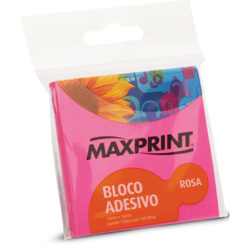 NOTA ADESIVA MAX PRINT 76MMX102MM NEON ROSA 100FLS