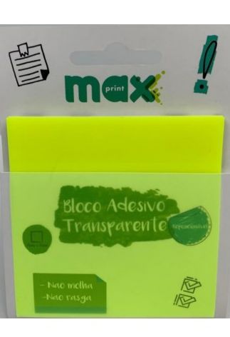 NOTA ADESIVA MAXPRINT 76MMX76MM AMARELO TRANSP 50FLS