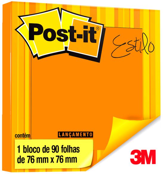 NOTA ADESIVA 76X76 90FLS 3M - LARANJA