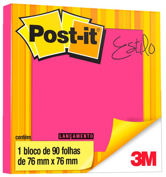 NOTA ADESIVA 76X76 90FLS 3M - PINK NEON
