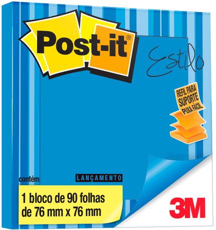 NOTA ADESIVA 3M REFIL 76X76 90FLS - AZUL CEU