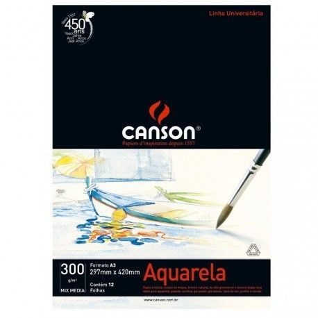 PAPEL UNID AQUARELA A3 CANSON MONTEVAL - 300G