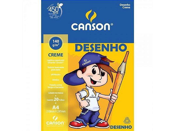 PAPEL UNID DESENHO A4 CANSON 140G CREME/BRANCO  UNIDADE