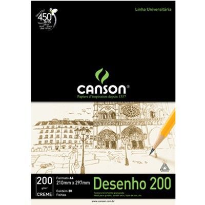 PAPEL UNID DESENHO A4 CANSON 200G BRANCO